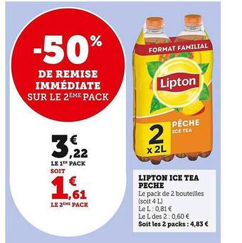 U Express Lipton ice tea pêche offre