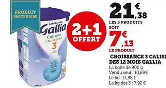 U Express Croissance 3 calisma dès 12 mois gallia offre