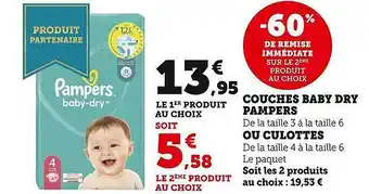 U Express Couches baby dry pampers ou culottes offre