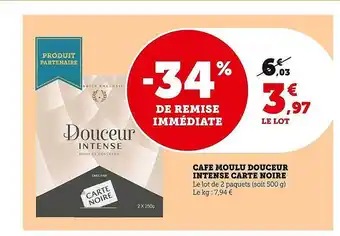 U Express Café moulu douceur intense carte noire offre