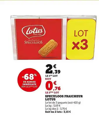 U Express Spéculoos fraîcheur lotus offre