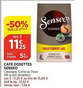 Maximarché Café dosettes senseo offre