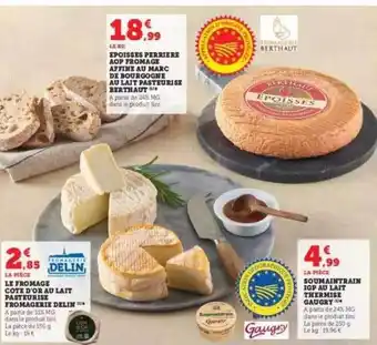 Ăpoisses perriĂšre aop fromage affinĂ© au marc de bourgogne au lait pasteurisĂ© berthaut, le fromage cĂŽte d'or au lait pasteuris