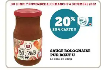 U Express Sauce bolognaise pur bœuf u offre