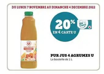 U Express Pur jus 4 agrumes u offre