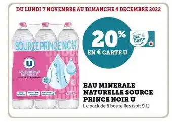 U Express Eau minérale naturelle source prince noir u offre