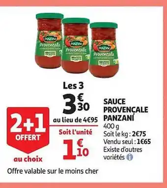 Auchan Sauce provençale panzani offre