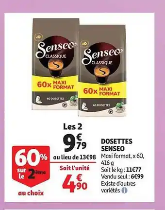 Auchan Dosettes senseo offre