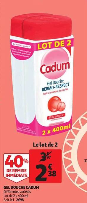 Auchan Gel douche cadum offre