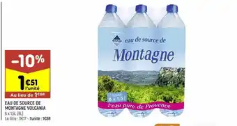 Leader Price Eau de source de montagne volcania offre