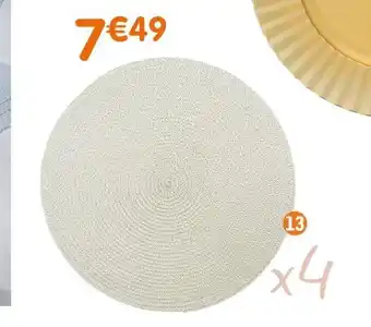 b&m Lot de 4 sets de table argent offre