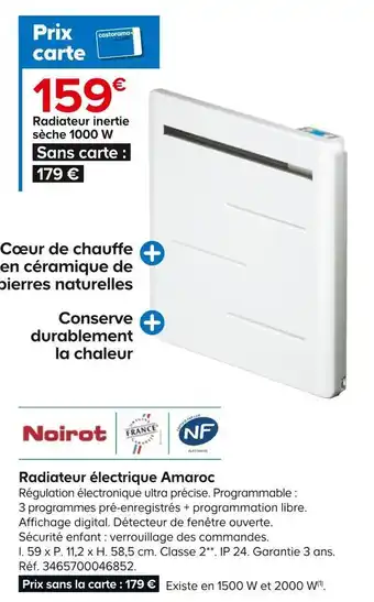 Castorama Noirot radiateur électrique amaroc offre
