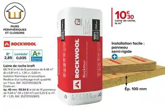 Castorama Rockwool laine de roche kraft offre