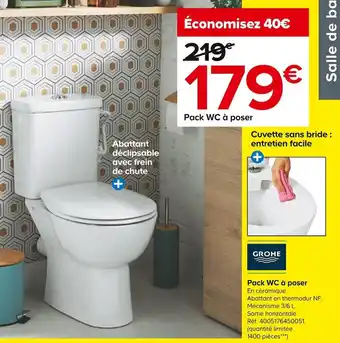 Castorama Grohe pack wc à poser offre