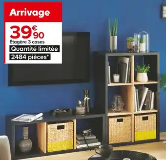 Castorama Étagère cube mixxit bicolore noir/chêne 3 cases offre
