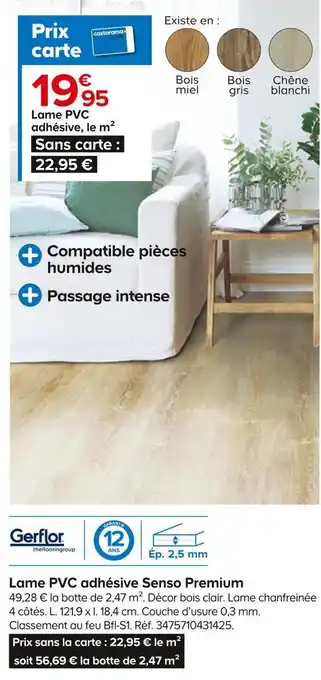 Gerflor lame pvc adhésive senso premium