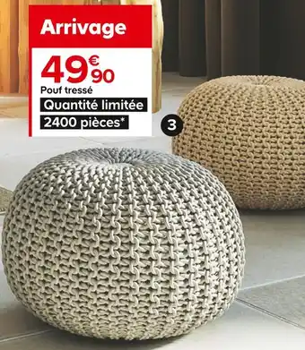 Castorama Pouf tressé offre