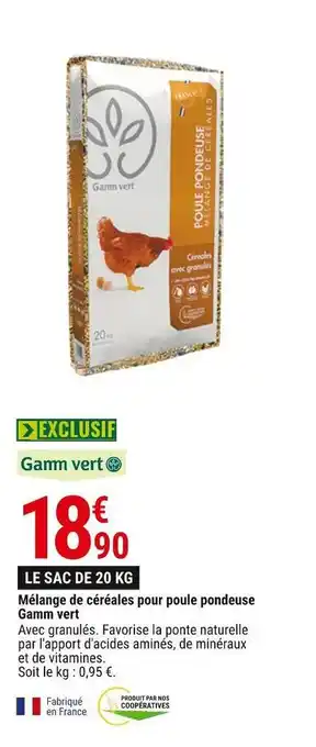 Gamm vert Gamm vert mélange de céréales pour poule pondeuse offre