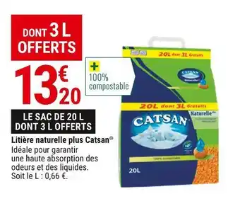 Gamm vert Catsan litière naturelle plus offre
