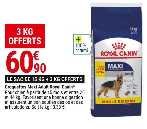 Promo Royal canin croquettes maxi adult chez Gamm vert