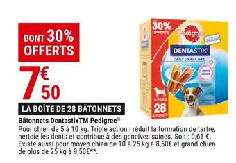 Gamm vert Pedigree bâtonnets dentastixtm offre