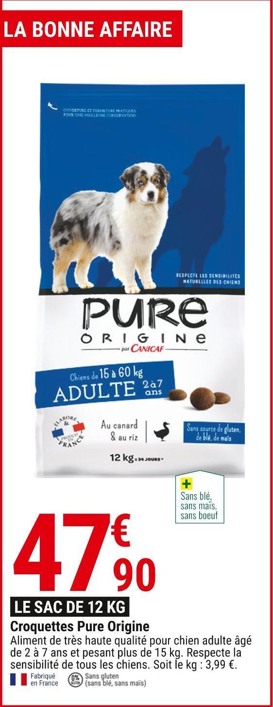 Promo Pure origine croquettes chez Gamm vert