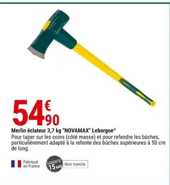 Gamm vert Leborgne® merlin éclateur 3,7 kg "novamax" offre