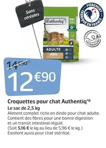 Jardiland Authentiq' croquettes pour chat offre