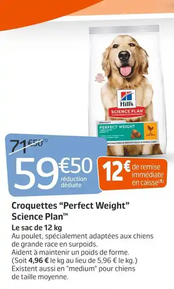 Jardiland Science plan croquettes “perfect weight” offre