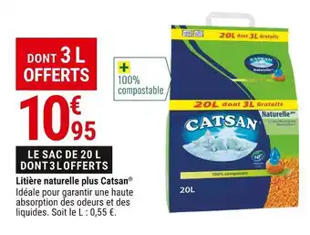 Gamm vert Catsan litière naturelle plus offre