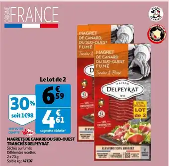 Auchan Magrets de canard du sud-ouest tranchés delpeyra offre