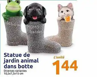 Action Statue De Jardin Animal Dans Botte offre
