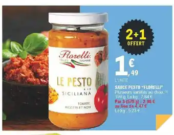 E.Leclerc Sauce Pesto Florelli 2+1 Offert offre