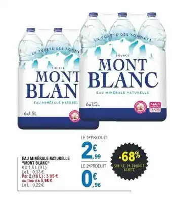 E.Leclerc Eau Minérale Naturelle Mont Blanc -68% Sur Le 2e Produit Acheté offre
