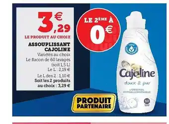 Hyper U Assouplissant Cajoline offre
