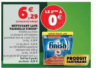 Hyper U Nettoyant Lave Vaisselle Finish offre