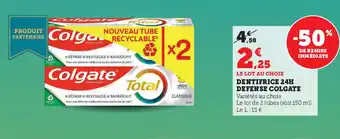 Super U Dentifrice 24H Defense Colgate offre