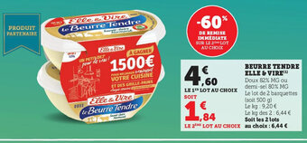 Super U Beurre Tendre Elle & Vire offre