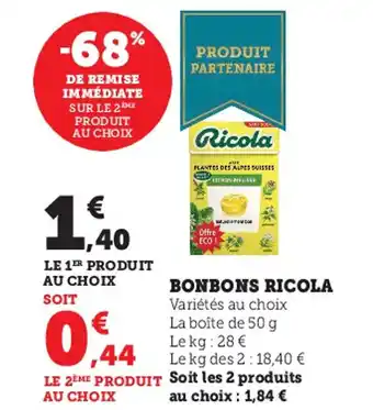 Super U Bonbons Ricola offre