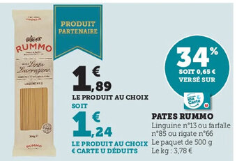 Super U Pates Rummo offre