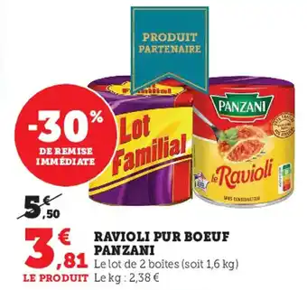 Super U Ravioli Pur Boeuf Panzani offre
