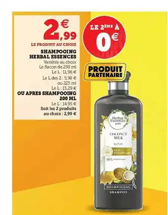 Hyper U Shampooing Herbal Essences Ou Après Shampooing offre