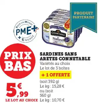 Super U Sardines Sans Aretes Connetable offre