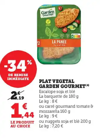 Super U Plat Vegetal Garden Gourmet offre