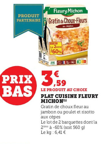 Super U Plat Cuisine Fleury Michon offre