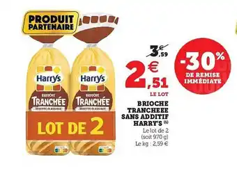 Hyper U Brioche Tranchée Sans Additif Harry's offre