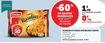 Super U Pommes de Terre Surgelees Findus offre