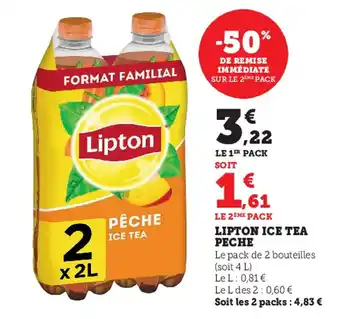 Super U Lipton Ice Tea Peche offre