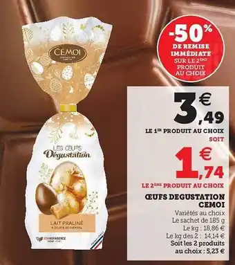 Hyper U Oeufs Dégustation Cémoi offre