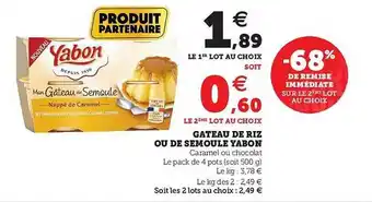 Hyper U Gâteau De Riz Ou De Semoule Yabon offre
